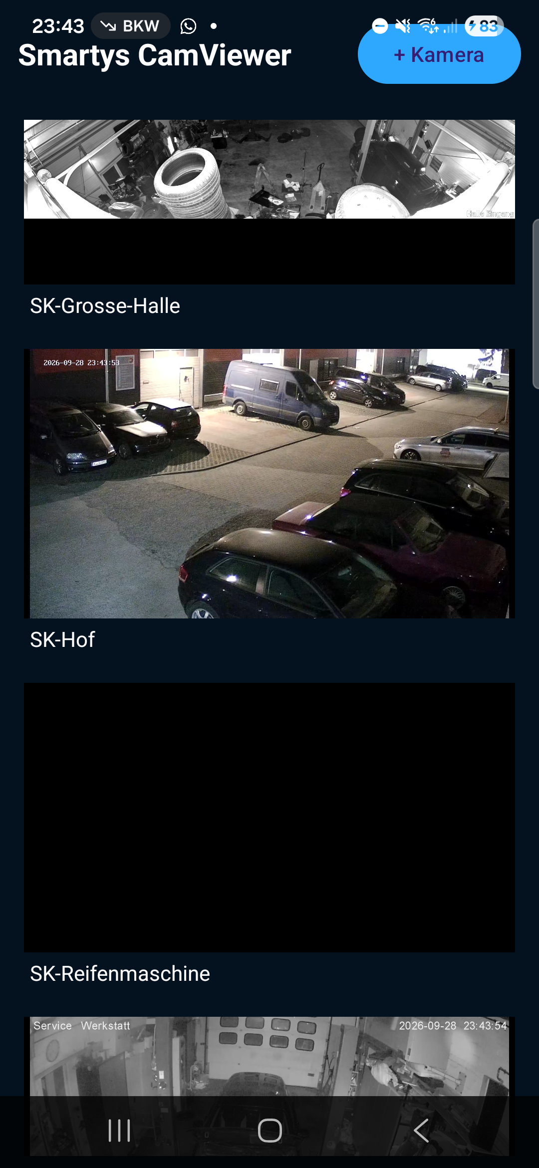 Smartys CamViewer MultiView-Übersicht mit Live-Kameras